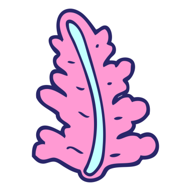 parlak neon renkli çizgi film yaprağı