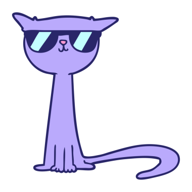 parlak neon renkli havalı kedi çizgi filmi