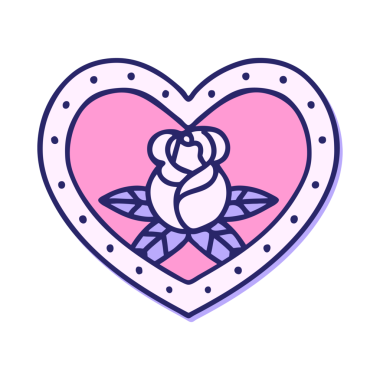 dövme kalp tasarımı parlak neon rengi