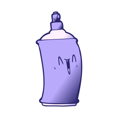 çizgi film mutlu sprey kutusu parlak neon rengi