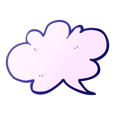 Parlak neon renkli karikatür bulutu konuşma baloncuğu çizildi