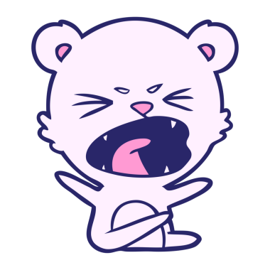 Parlak neon renkli kızgın kutup ayısı çizgi filmi