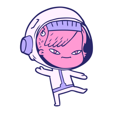 Parlak neon renkli astronot kadın.