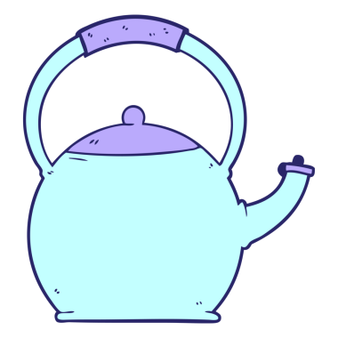 parlak neon rengi bir çaydanlık.