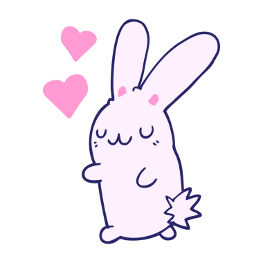 Parlak neon renkli çizgi film tavşanı