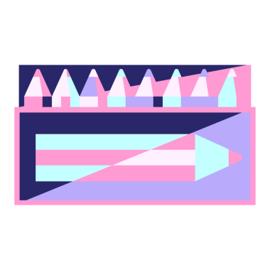 parlak neon rengi ile renklendirme kalemleri grafik vektör resimleme simgesi paketi