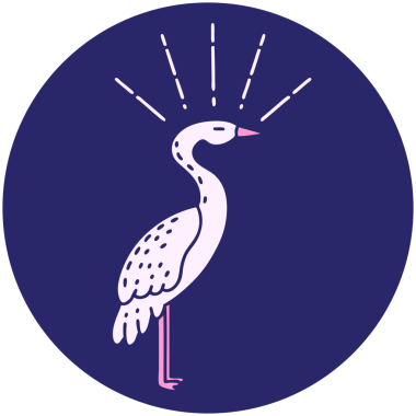 Parlak neon renkli leylek gibi duran dövme tarzının simgesi