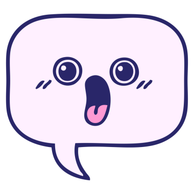 Parlak neon renkli bir konuşma baloncuğu karikatürü.