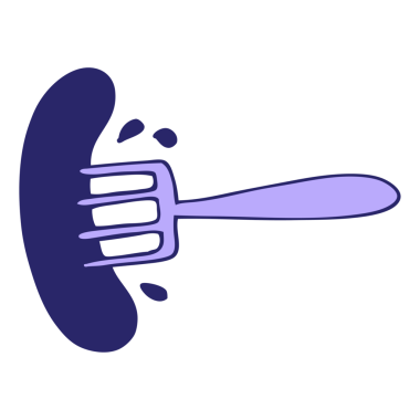 Parlak neon renkli bir sosislinin karalaması.