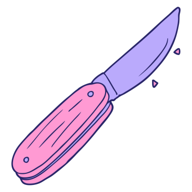 parlak neon renkli katlama bıçağı