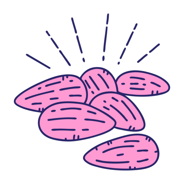 Parlak neon renkli geleneksel dövme bademlerinin çizimi