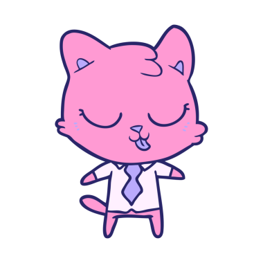 parlak neon renkli çizgi film kedisi