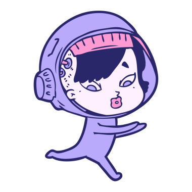 Parlak neon renkli astronot kadın.