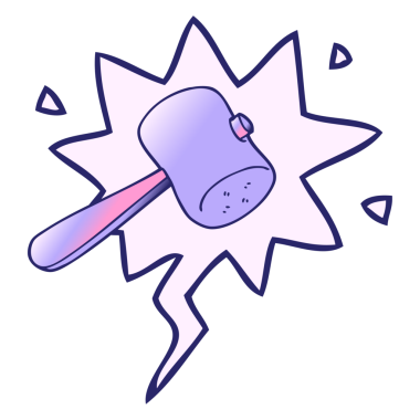 parlak neon renkli yumuşak eğimli konuşma baloncuklu çizgi film tokmağı