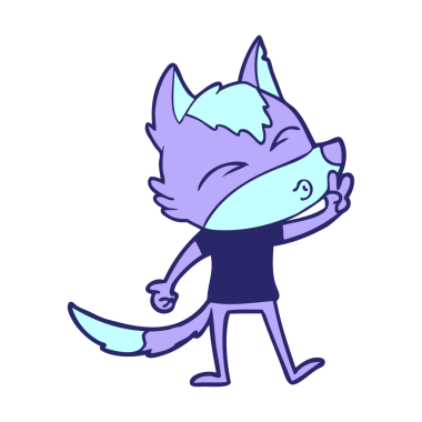 Fox çizgi film karakteri parlak neon rengi