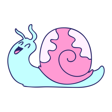 El çizimi çizgi film salyangoz parlak neon rengi