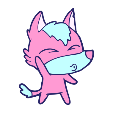 Fox çizgi film karakteri parlak neon rengi