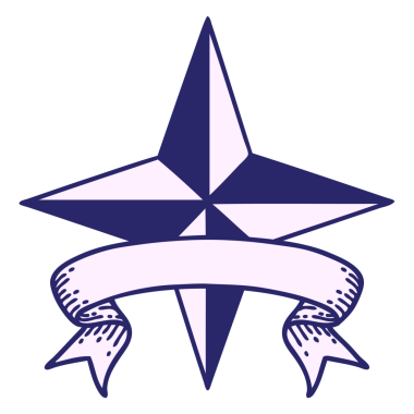 Parlak neon renkli bir yıldız sembolü dövmesi.