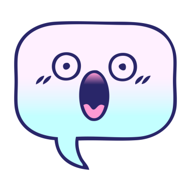 parlak neon renkli bir konuşma baloncuğunun gölgelendirilmiş çizgi filmi