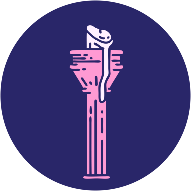 Parlak neon renkli bir şamdanın ikonik dövme şekli