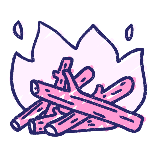 Ateş Kampı Tebeşiri Parlak neon rengi çiziyor