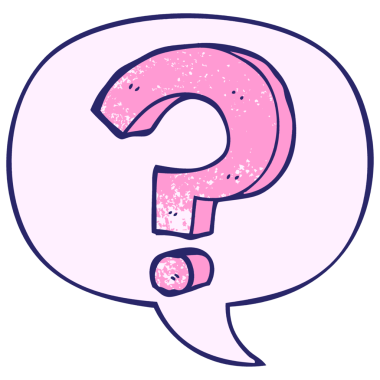 parlak neon renkli retro doku ile konuşma baloncuğu ile çizgi film soru işareti