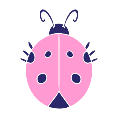 parlak neon rengi ile düz renk çizgi film uğur böceği