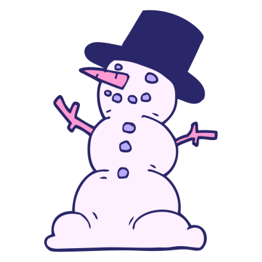 Çizgi film kardan adam parlak neon renkli