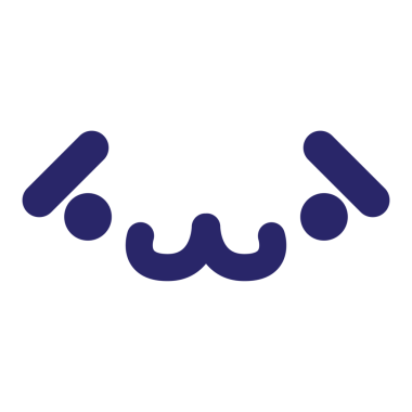 parlak neon renkli sevimli utangaç hayvan yüzü simgesi