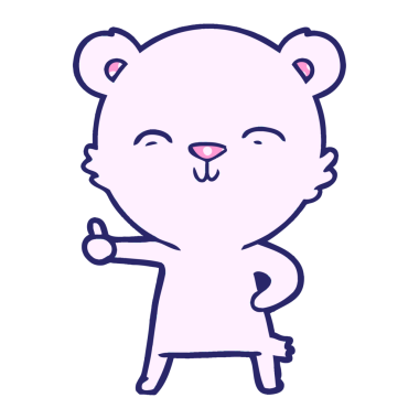 Kutup ayısı çizgi filmi parlak neon renkli.