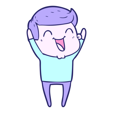 Çizgi filmci parlak neon renkli gülüyor.