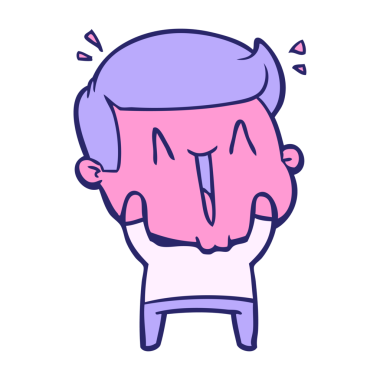 çizgi film heyecan verici parlak neon renkli adam