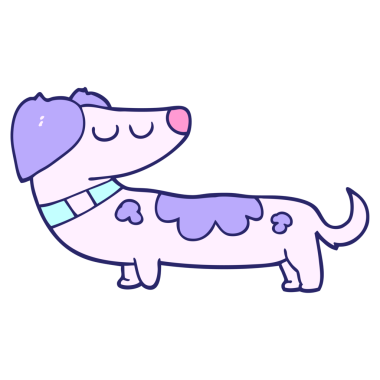 parlak neon renkli çizgi film köpeği