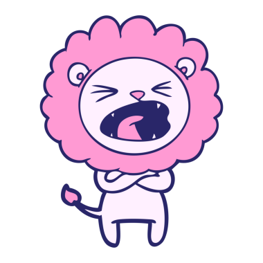 parlak neon renkli kızgın aslan çizgi filmi