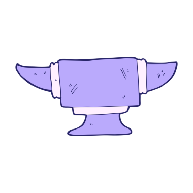 çizgi film demircisi örs parlak neon renkli