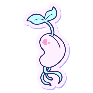 Parlak neon renginde filizlenen bir çizgi filmin çıkartması