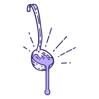 Parlak neon rengi sosun geleneksel dövme kepçesinin çizimi