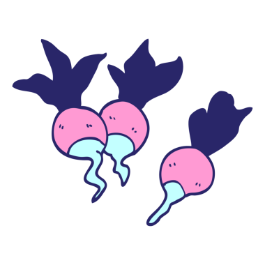 çizgi film karalaması sağlıklı turpu parlak neon renginde