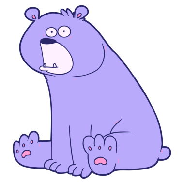 parlak neon renkli komik çizgi film ayısı