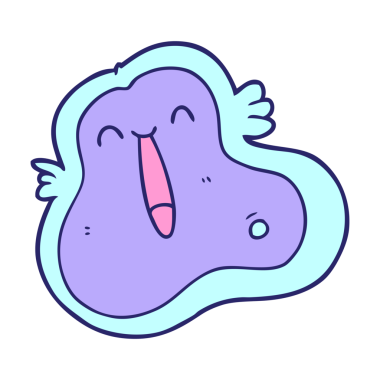 parlak neon renkli çizgi film mikrobu