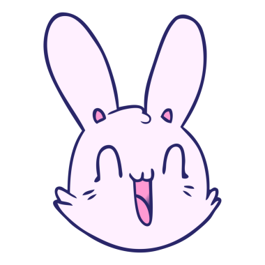 parlak neon renkli çılgın tavşan yüzlü çizgi film.