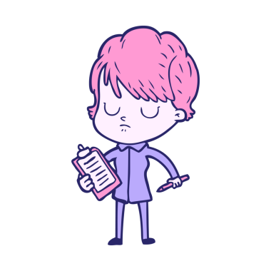 Parlak neon renkli çizgi film kadını