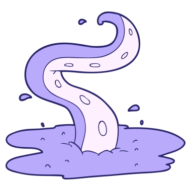 parlak neon renkli çizgi film dokunaçları