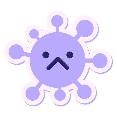 Parlak neon renkli basit virüs etiketi