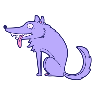 Parlak neon renkli aç çizgi film kurdu.