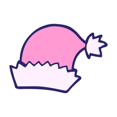 parlak neon renkli çizgi film noel şapkası