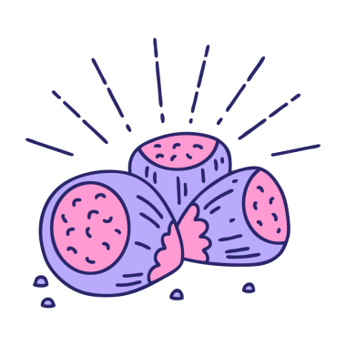 Parlak neon renkli geleneksel dövme tarzı fındık.