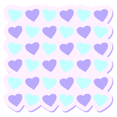 kalpler tekrar desen etiketi parlak neon rengi ile