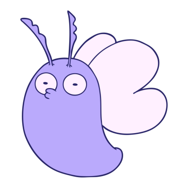 Parlak neon renkli komik kelebek.