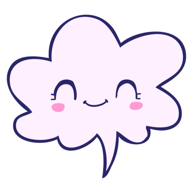 parlak neon renkli konuşma baloncuğu olan sevimli çizgi film yüzü